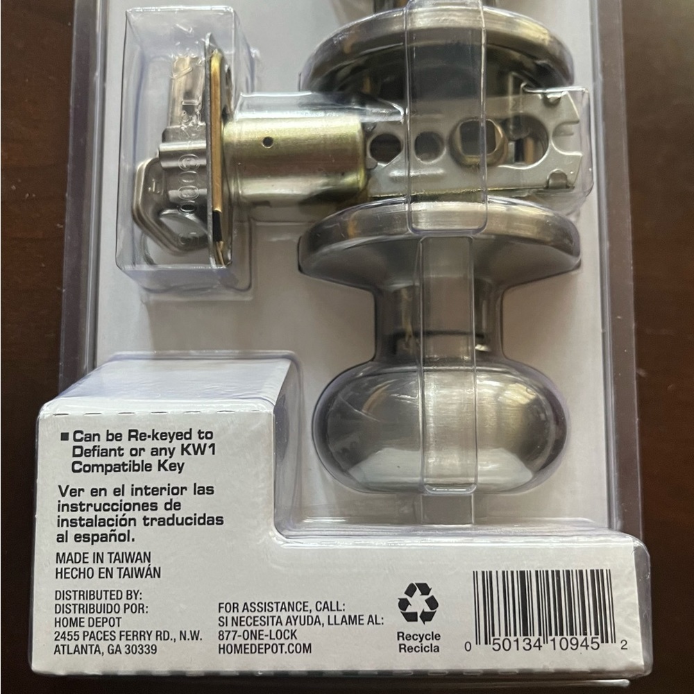 Defiant Keyed Entry Door Knob "Hartford Collection" 4 way Latch #881 996, new - Picture 4 of 6